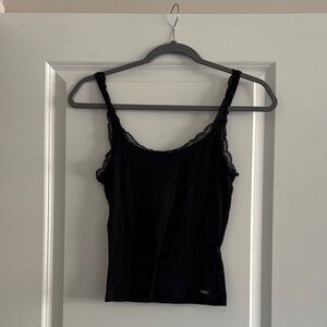Hollister Black Camisole with Lace Straps
